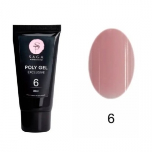 SAGA Exclusive Polygel № 6 (тюбик), 30 мл