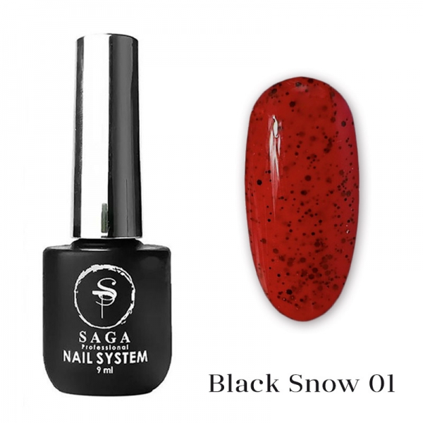 Saga Гель-лак Black Snow №01, 9 мл
