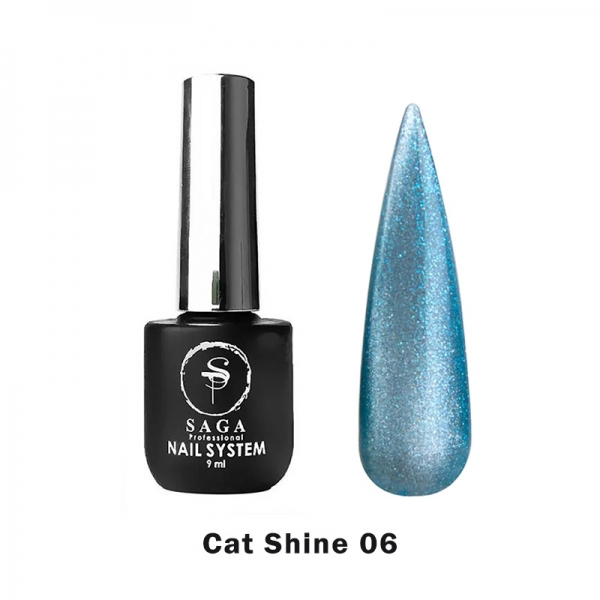 Saga Cat Shine №06 — Гель-лак котяче око з кришталевим відблиском, 9мл