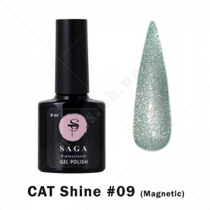 Saga Cat Shine №9 — Гель-лак котяче око з кришталевим відблиском, 8мл