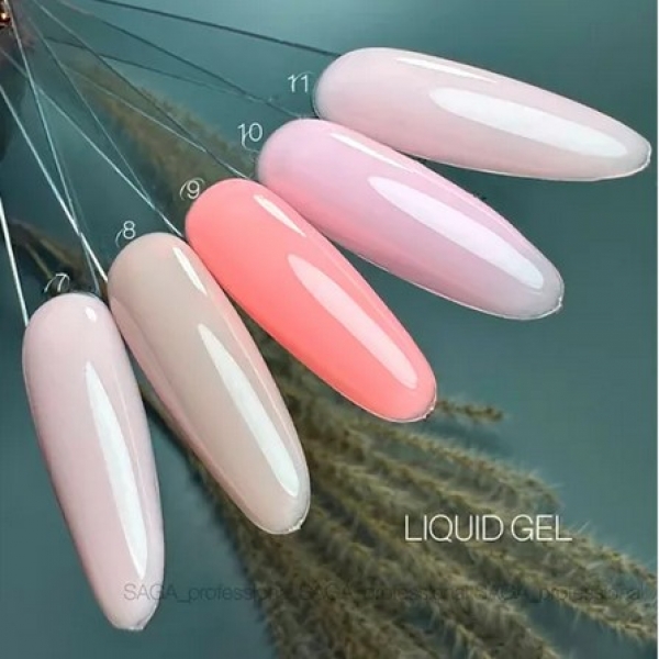 Saga Гель для нарощування з пензликом LIQUID №10, 15 мл