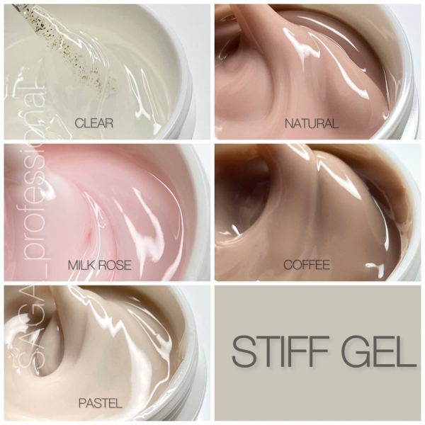 Saga Гель-желе для нарощування STIFF №02 Pastel, 13 мл