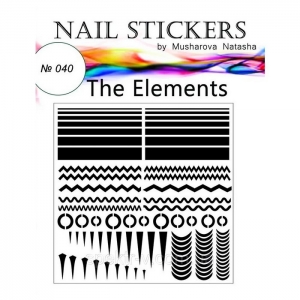 №040 Трафареты-наклейки для Nail Art, элементы
