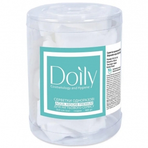 Doily серветки безворсові 5*5 AQUA Absorb целюлозні білі у тубусі, 400 шт