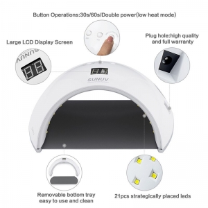 Лампа гібридна UV+LED SUN 6 48 Вт, 21 діод,