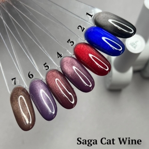 Saga Cat Wine Гель-лак котяче око № 06, 8мл