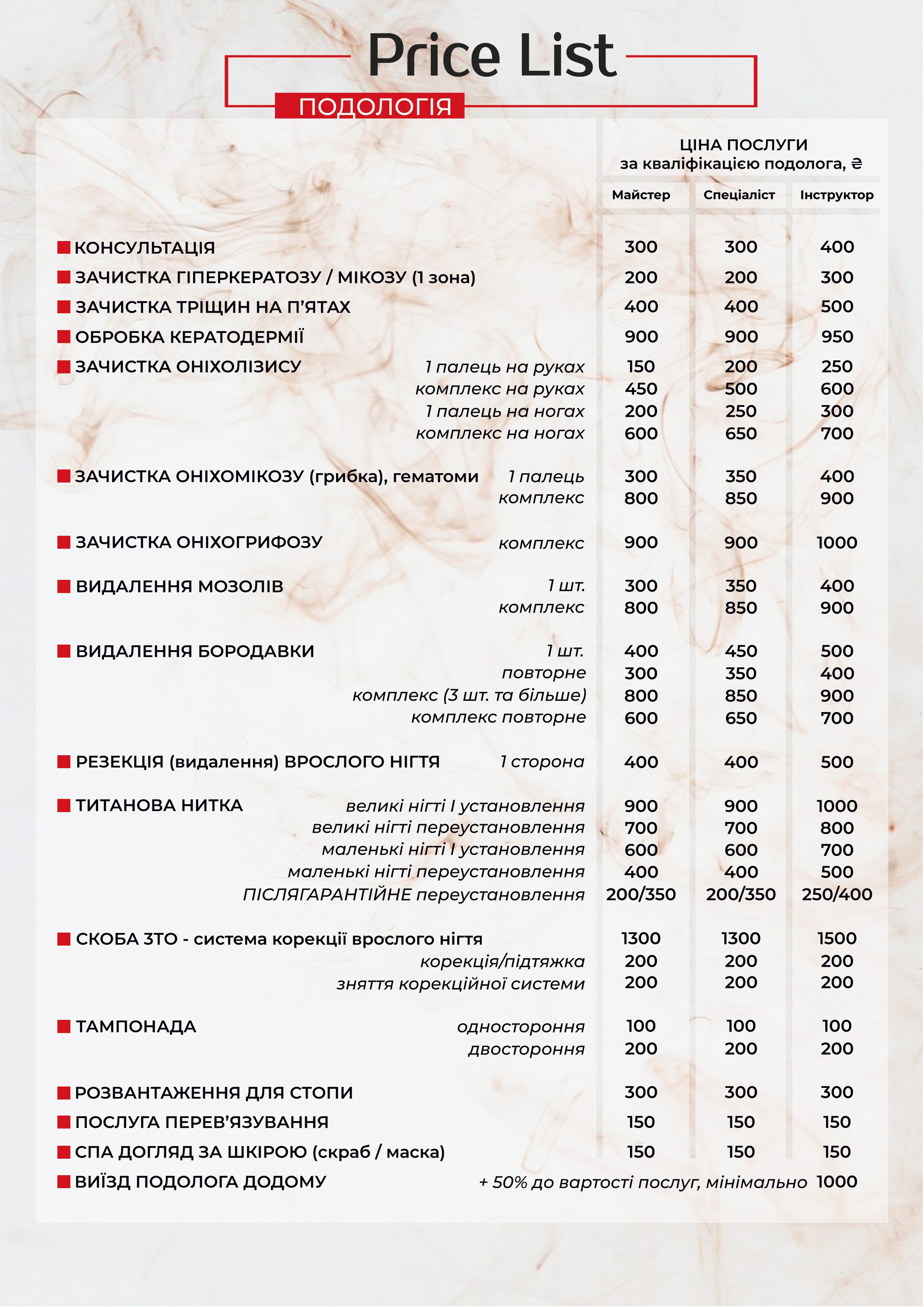 Прайс подо 24